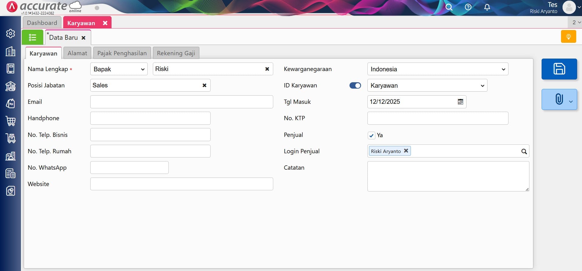 Fitur Karyawan di Accurate Online Fitur Karyawan di Accurate Online