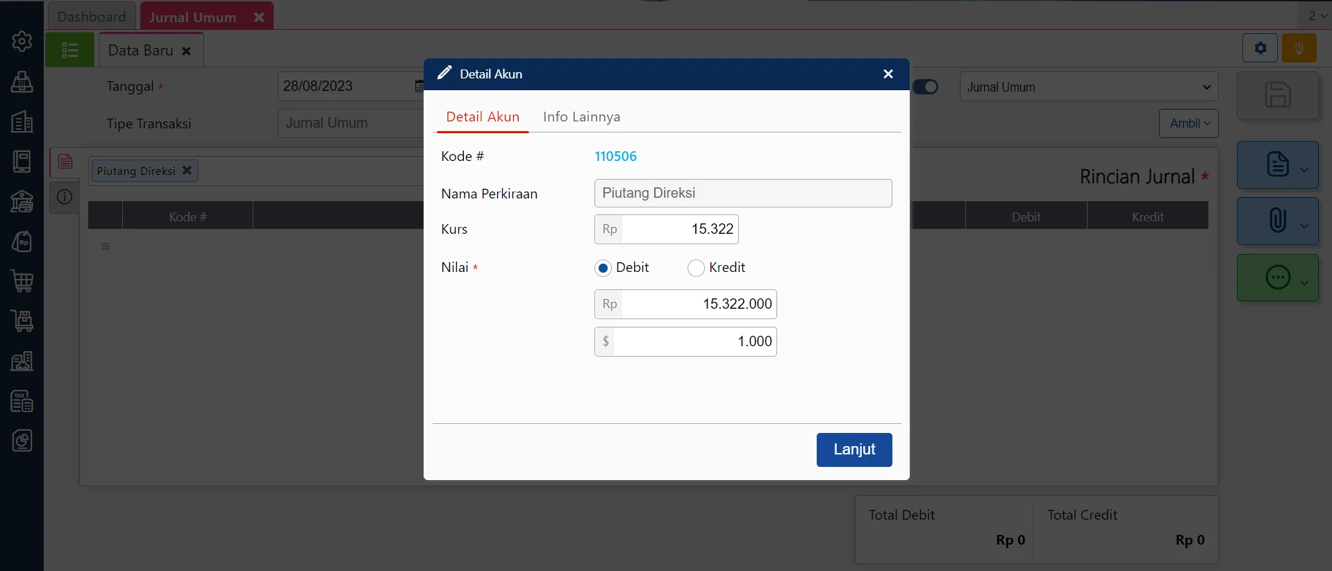 Membuat Jurnal Umum Mata Uang Asing