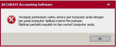 Error “Terdapat Perbedaan Waktu ….” Ketika Masuk Ke dalam Accurate Error “Terdapat Perbedaan Waktu ….” Ketika Masuk Ke dalam Accurate