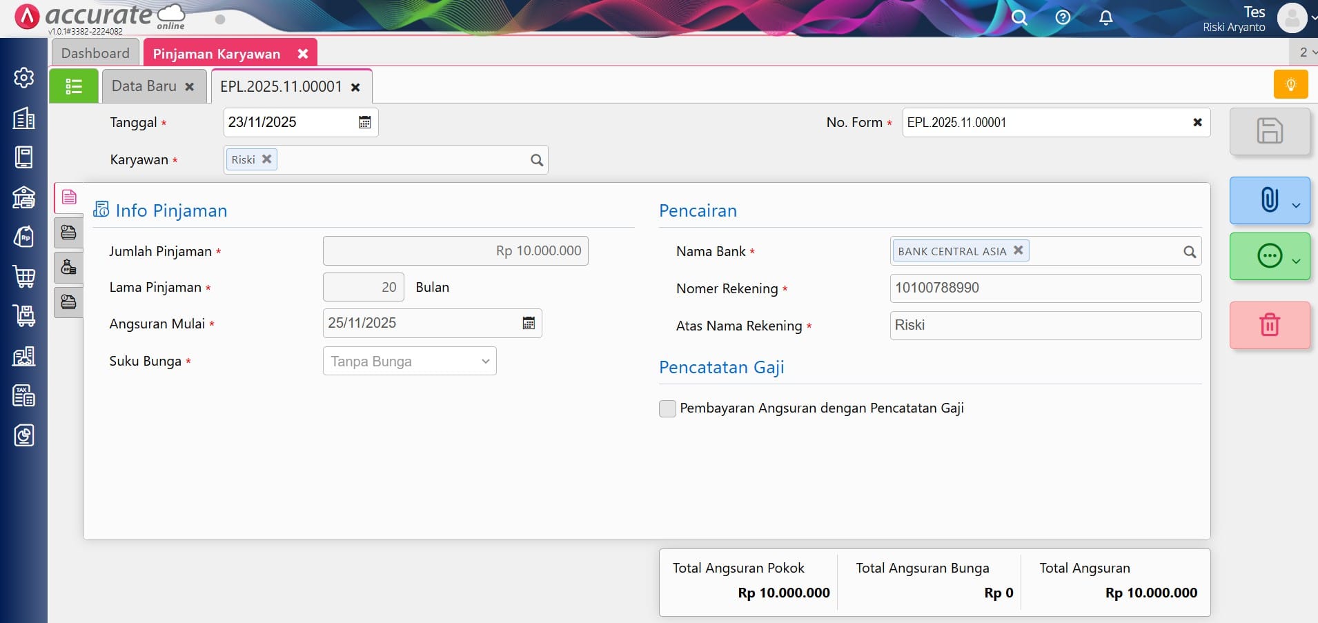 Perhitungan Suku Bunga Pada Pinjaman