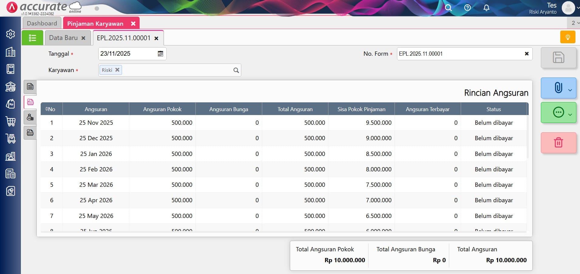 Perhitungan Suku Bunga Pada Pinjaman