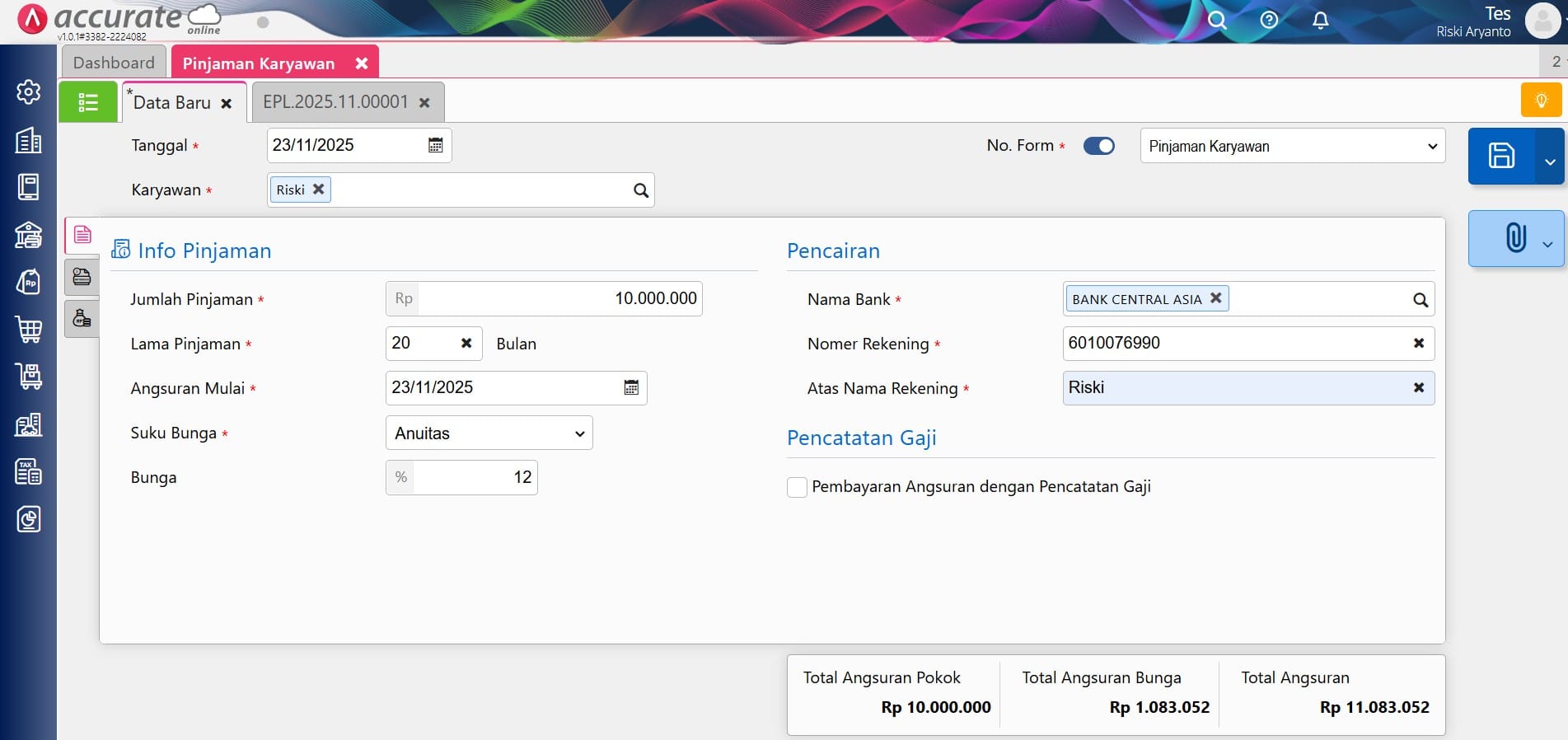 Perhitungan Suku Bunga Pada Pinjaman