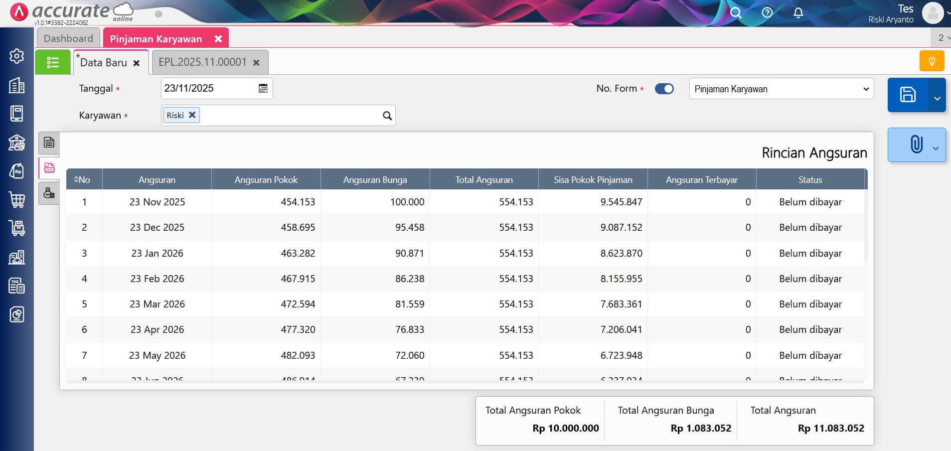 Perhitungan Suku Bunga Pada Pinjaman