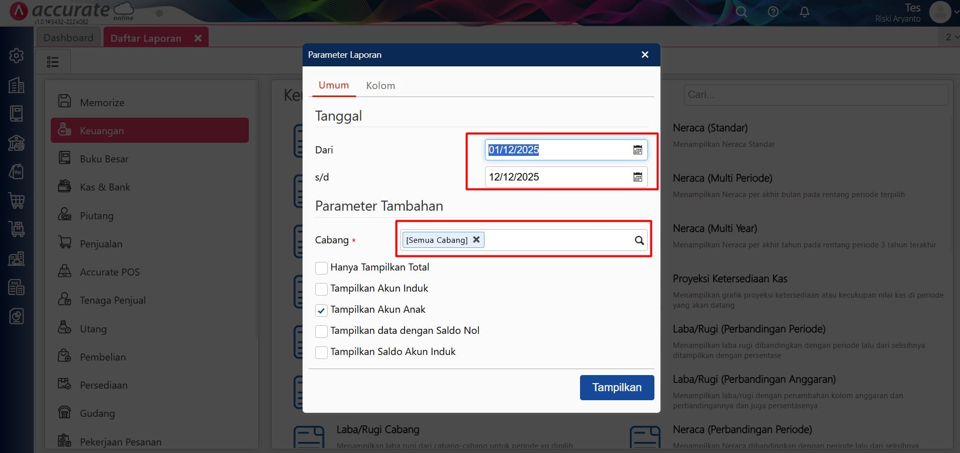 Nilai Minus pada Laporan Nilai Minus pada Laporan