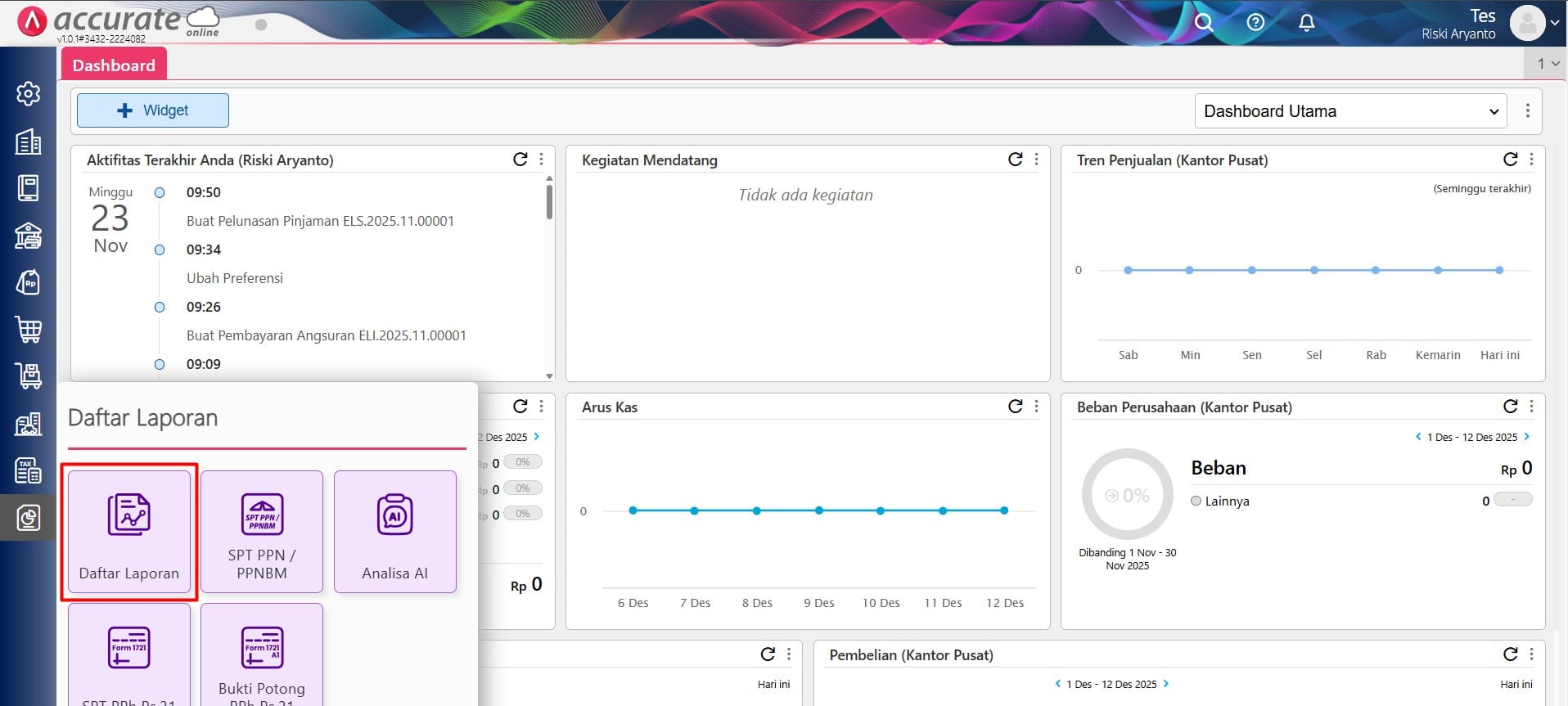 Nilai Minus pada Laporan Nilai Minus pada Laporan