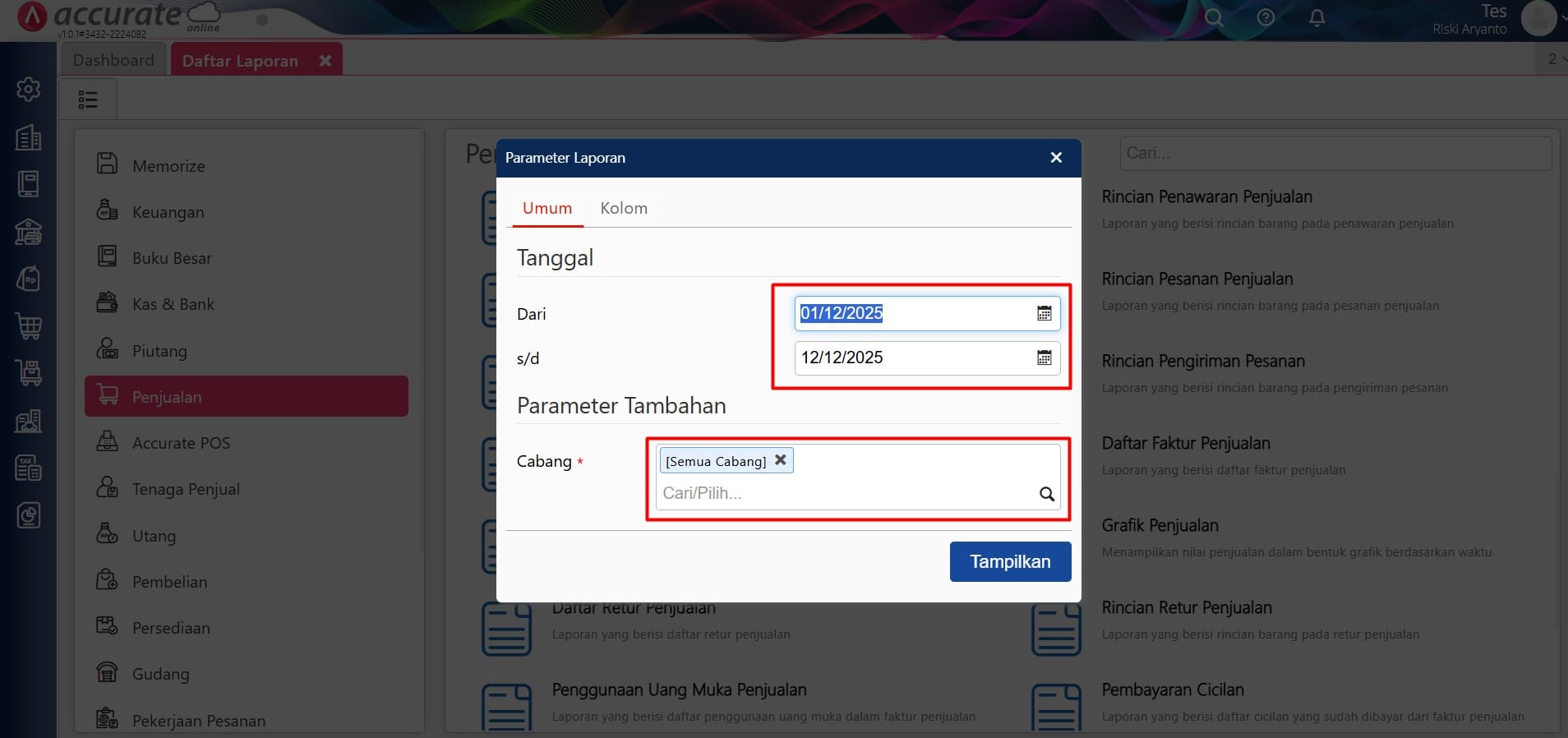 Menampilkan Tarif DPP Pada Laporan Penjualan Menampilkan Tarif DPP Pada Laporan Penjualan