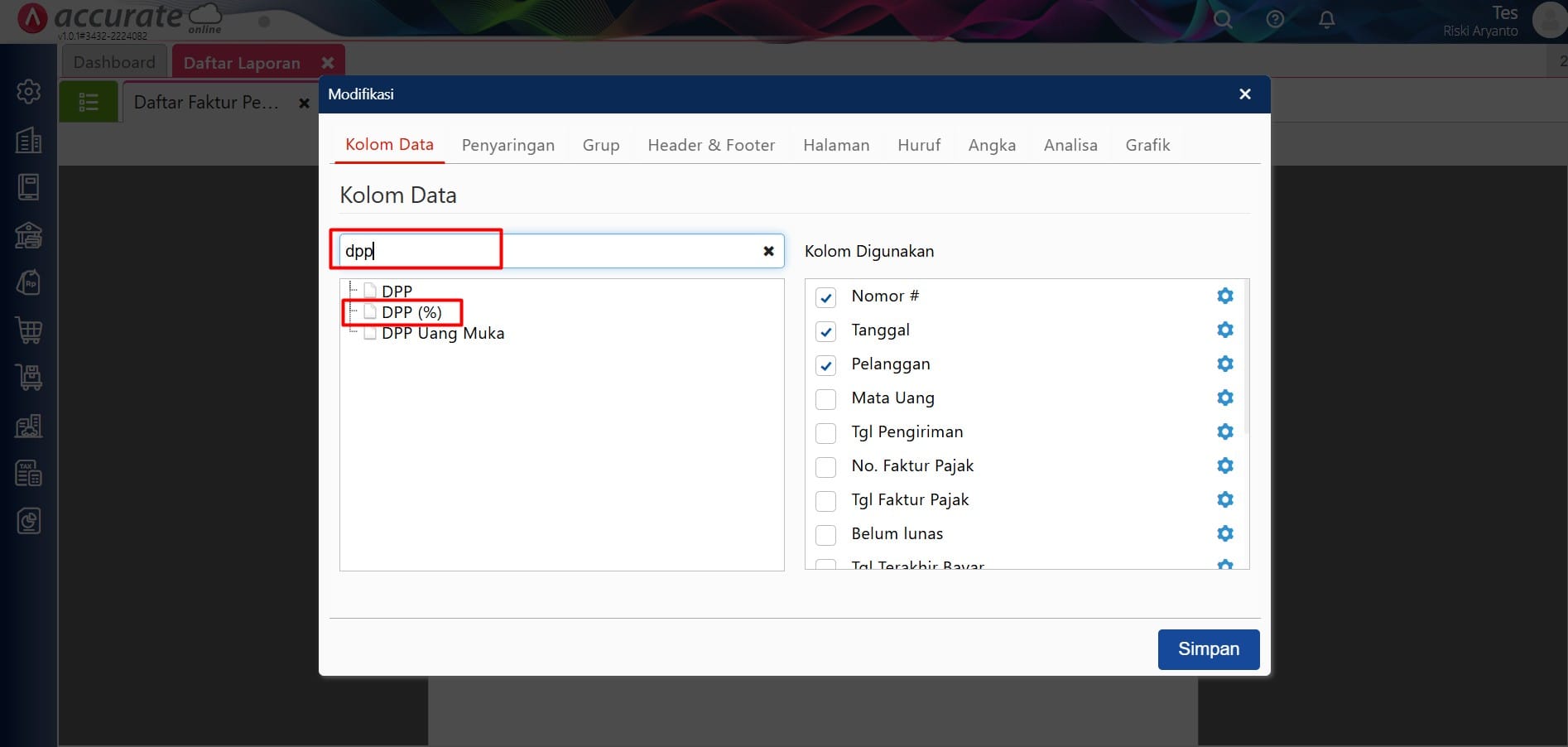 Menampilkan Tarif DPP Pada Laporan Penjualan Menampilkan Tarif DPP Pada Laporan Penjualan