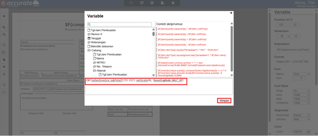 Nilai Sebelum Pajak Nilai Sebelum Pajak