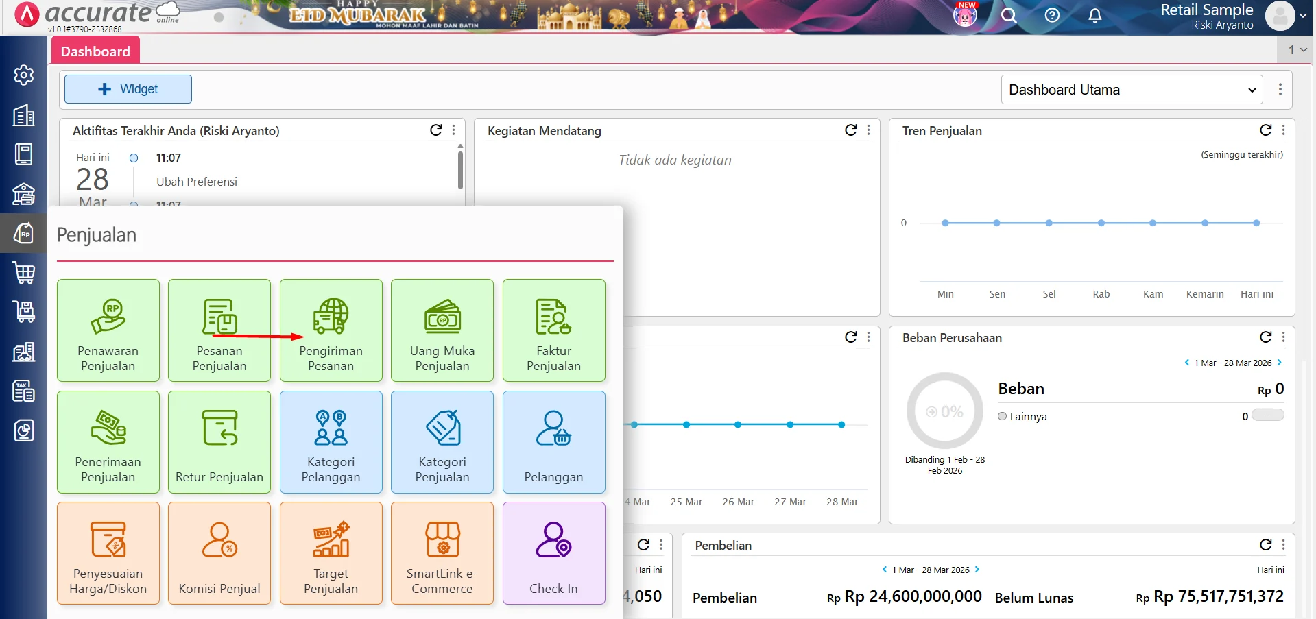 pengiriman pesanan di Accurate Online pengiriman pesanan di Accurate Online