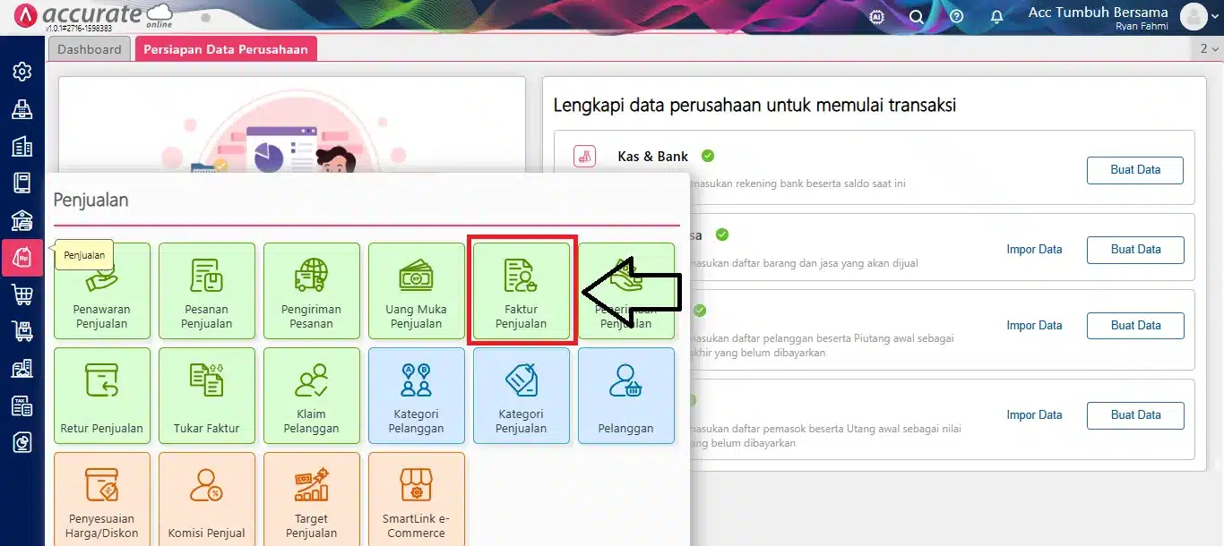 Membuat Faktur Penjualan dari Penawaran Membuat Faktur Penjualan dari Penawaran