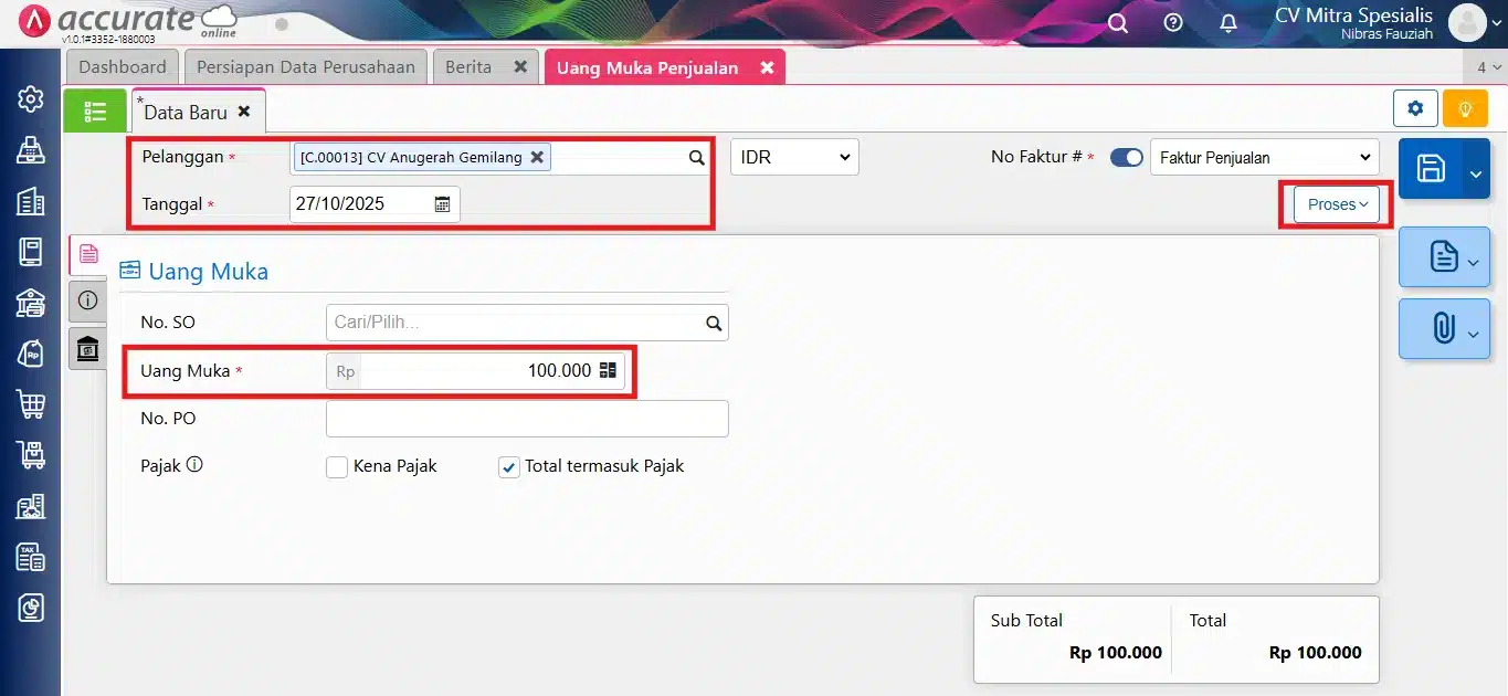 Cara Memotong Faktur Penjualan dari DP Cara Memotong Faktur Penjualan dari DP