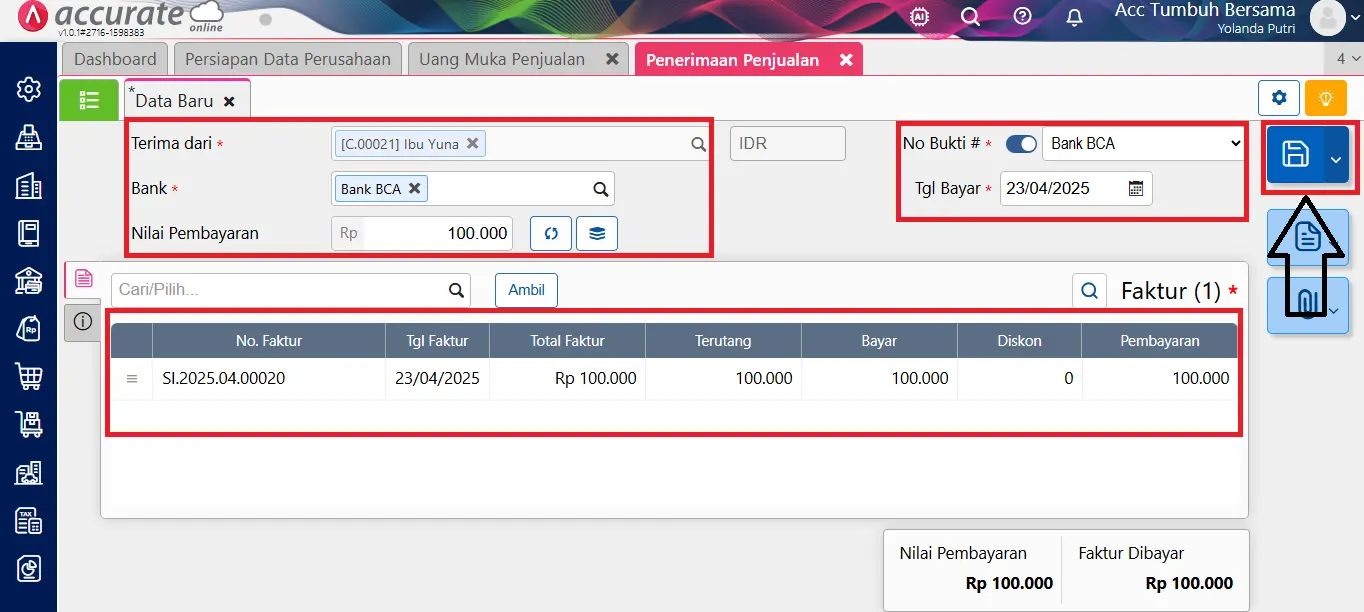 Memotong Invoice dari Uang Muka Memotong Invoice dari Uang Muka